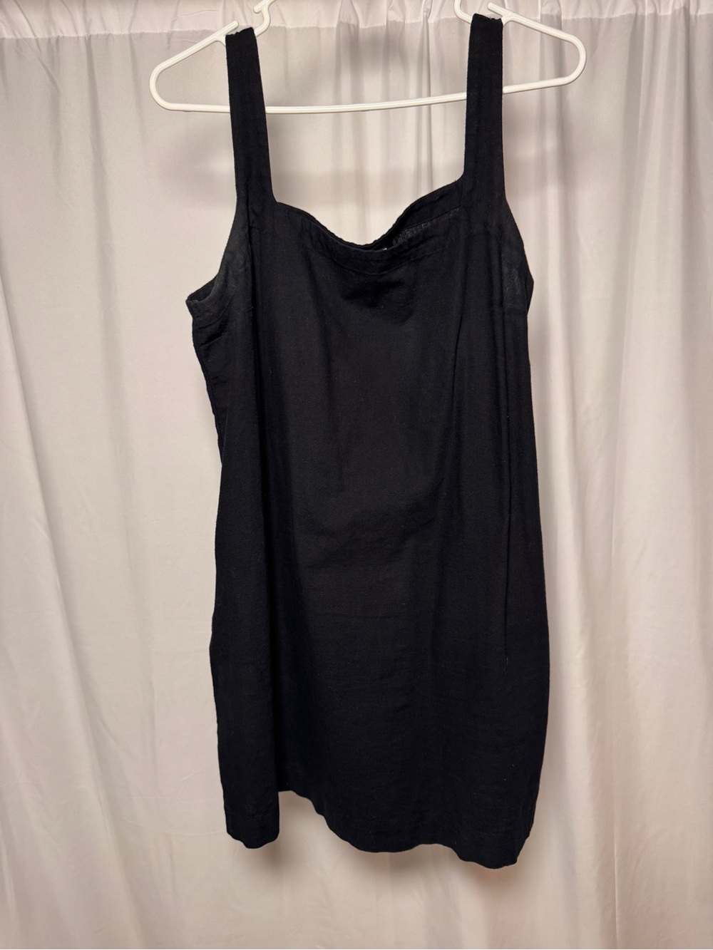 A New Day Black Linen Blend Mini Dress Large